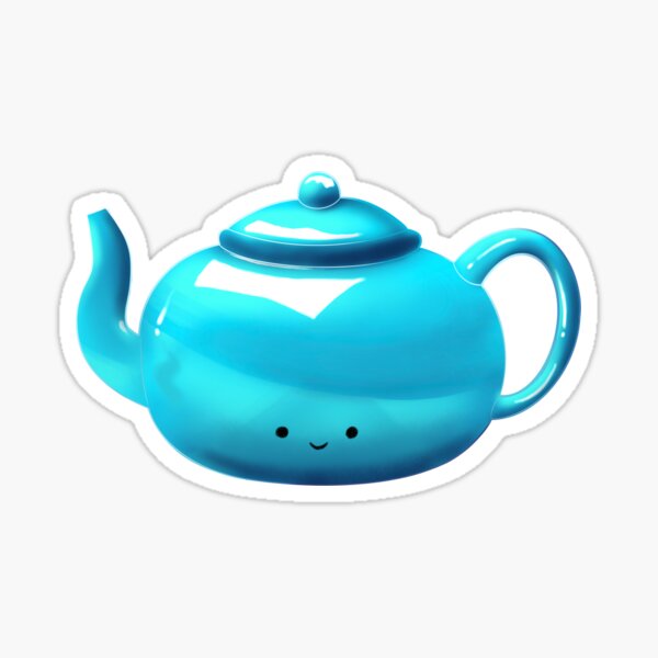 Cute Blue Tea Pot - Play Time | Sticker