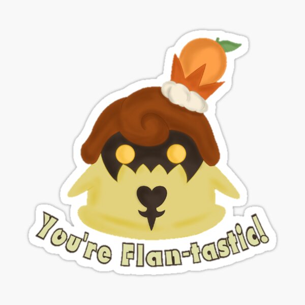 Vista previa del artículo con la obra «Eres Flan-Tastic! Kingdom Hearts Orange Flan», diseñado y vendido por Haileyspark98.