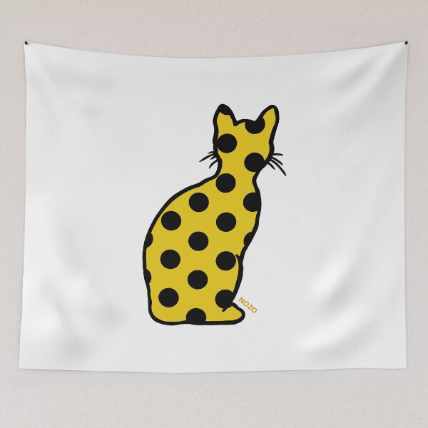 Item preview, Pop Cat - Back side - Polka dots in Yellow designed and sold by Nozomistudio.