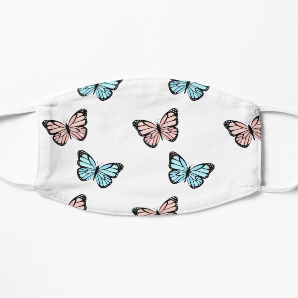 Pink and Blue Butterflies Flat Mask