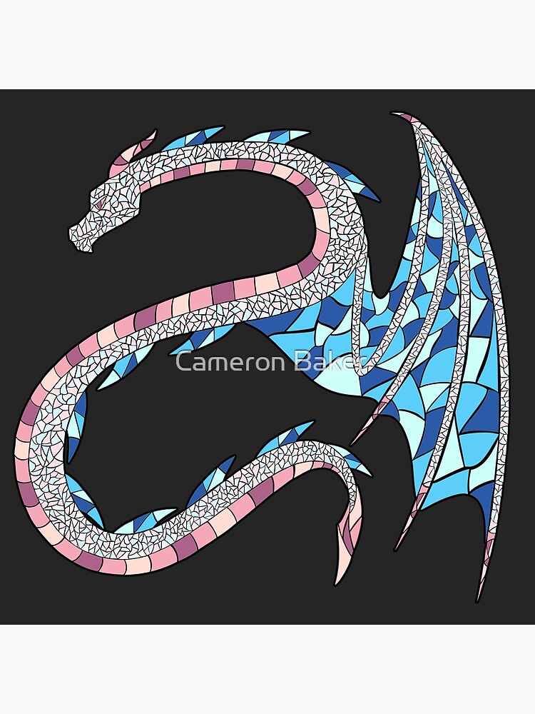 Trans Pride Mosaic Stained Glass Dragon Poster For Sale By