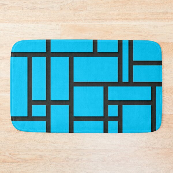 Item preview, Sky Blue Rectangular Geometric Block Art Design designed and sold by inquestyle.