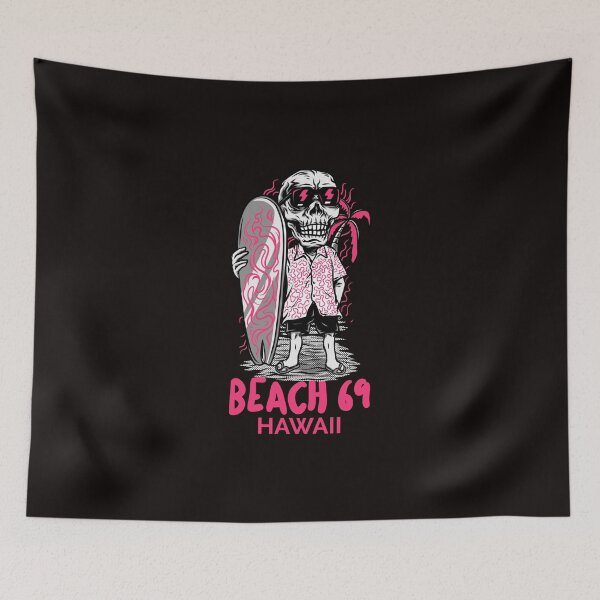Item preview, Beach 69 Hawaii Surfing Skeleton Tee designed and sold by davestees506.