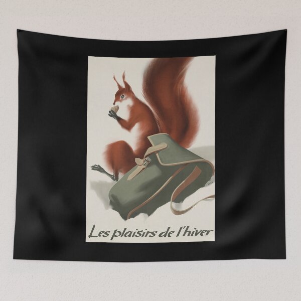 Item preview, Le plaisirs de Hiver vintage travel poster designed and sold by stickart-marek.