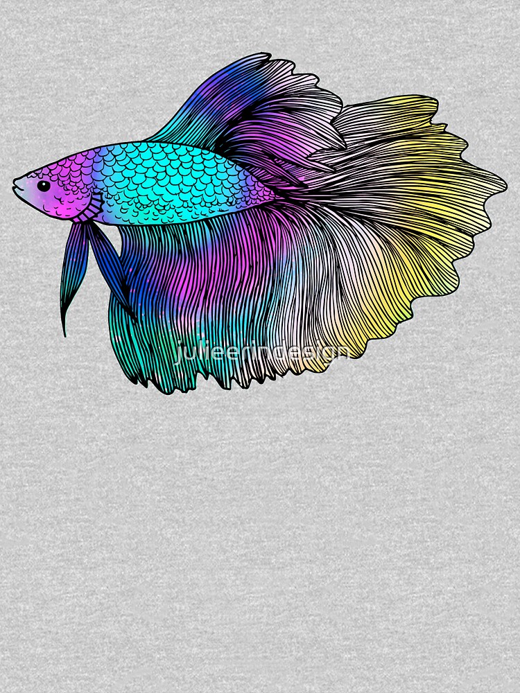 Rainbow Betta Fish by julieerindesign