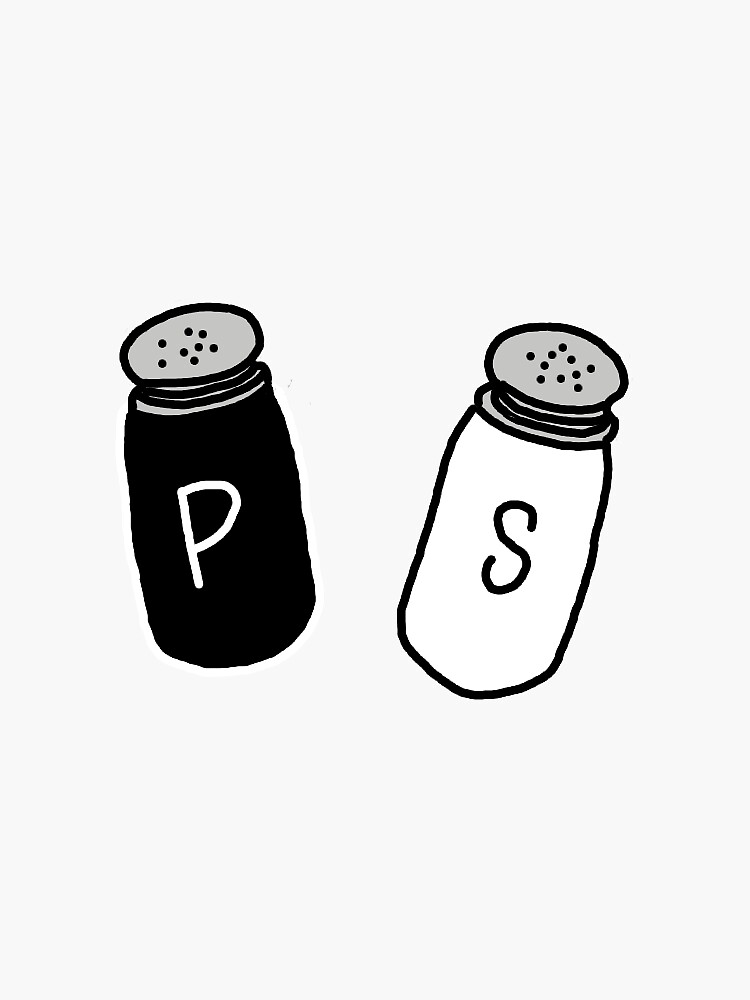 "salt and pepper" Sticker for Sale by agsart Redbubble