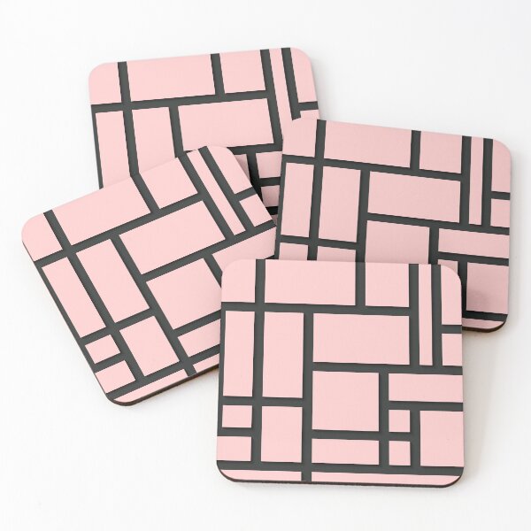 Item preview, Light Pink Rectangular Geometric Block Art Design designed and sold by inquestyle.
