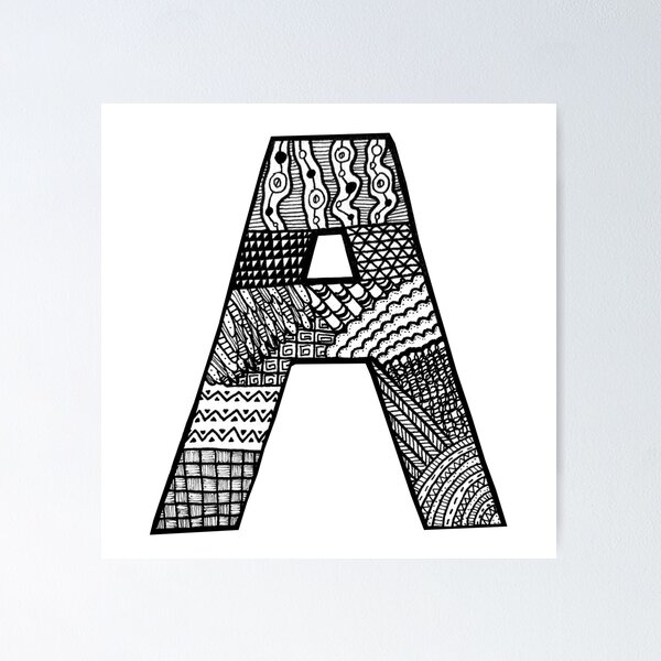 アート・デザイン・音楽 LETTERE SEGRETE Zentangle Letter A
