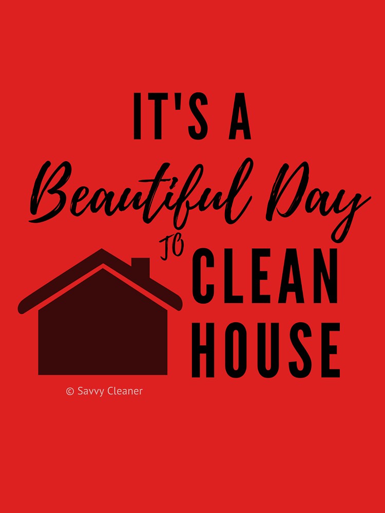 Thumbnail 3 of 3, Fitted V-Neck T-Shirt, It's a Beautiful Day to Clean House designed and sold by SavvyCleaner.