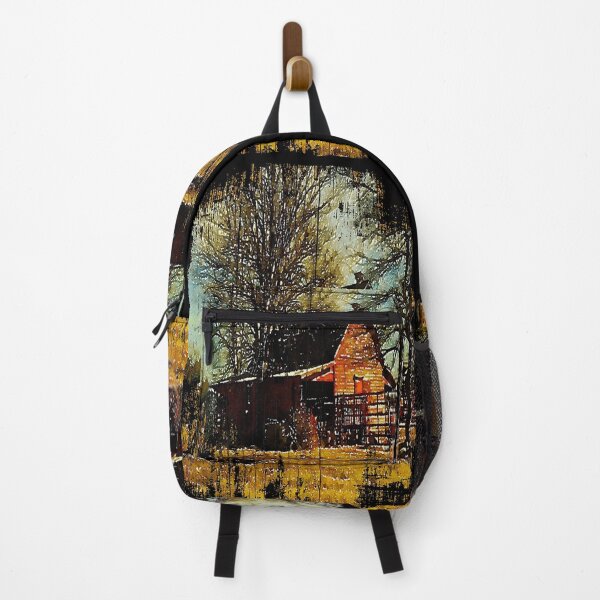 Item preview, Rural watercolor landscape Autumn western country red barn designed and sold by LEILA ART SPACE.