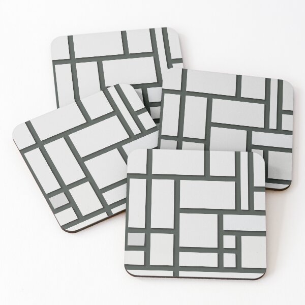 Item preview, Gray and Black Rectangular Geometric Block Art Design designed and sold by inquestyle.