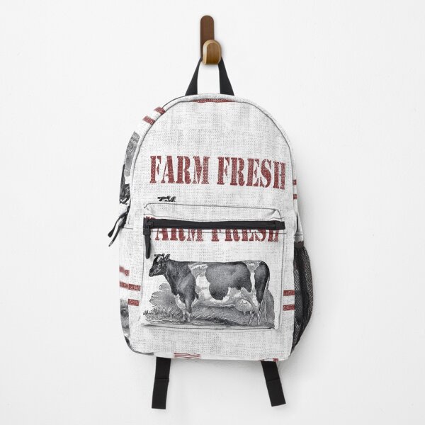 Item preview, Farm fresh french country stripe burlap holstein cow designed and sold by LEILA ART SPACE.