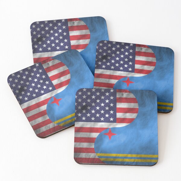 Item preview, USA and Aruba Dual Flag Yin Yang Combination designed and sold by ockshirts.