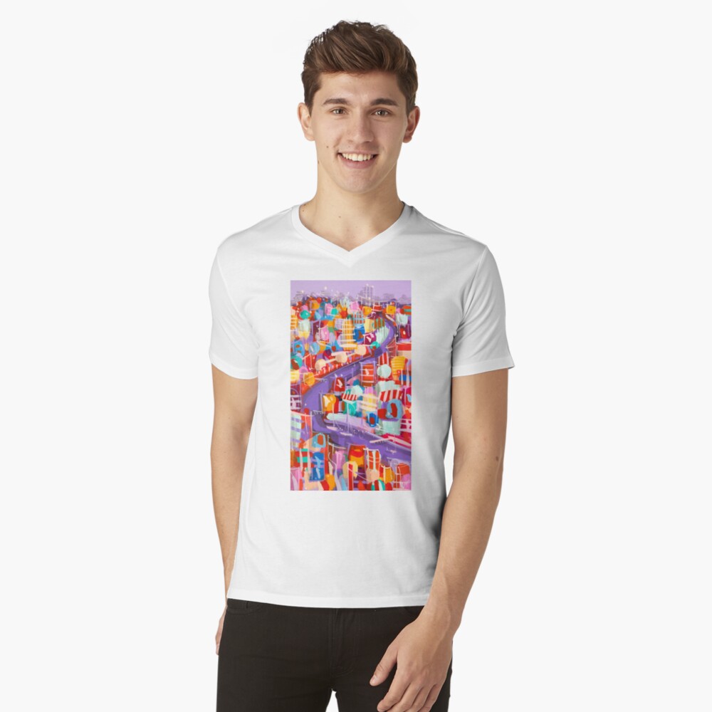 Item preview, V-Neck T-Shirt designed and sold by sabafas.