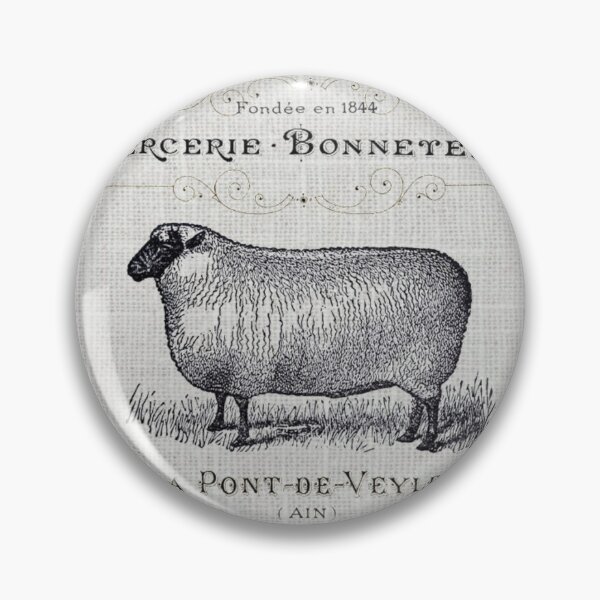 Item preview, dark academia burlap french country farmhouse chic vintage sheep designed and sold by LEILA ART SPACE.