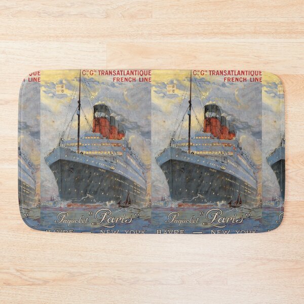 Item preview, French Line Havre New York vintage travel poster designed and sold by stickart-marek.