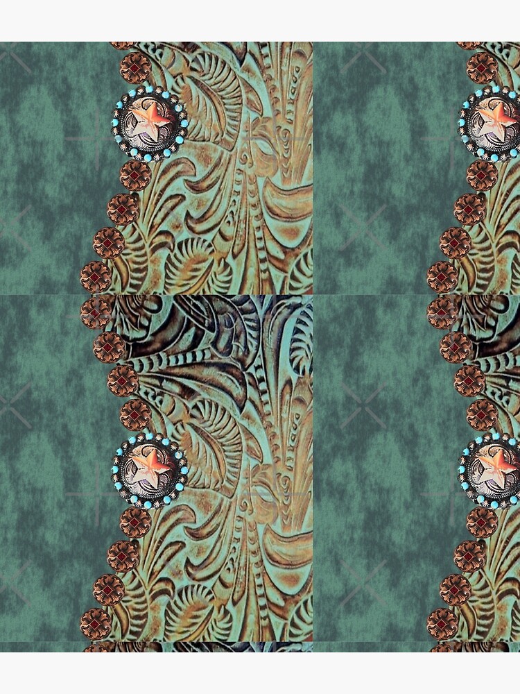 Rustic cowboy cowgirl western country green teal by lfang77