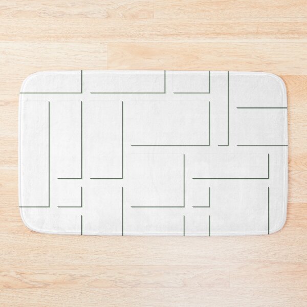 Item preview, White and Black Lines Rectangular Geometric Block Art Design designed and sold by inquestyle.