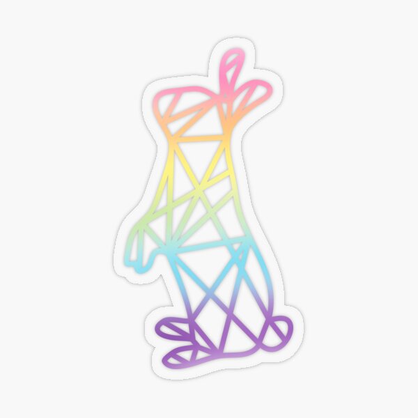 Rainbow Rabbit Geometric Sticker Transparent Sticker