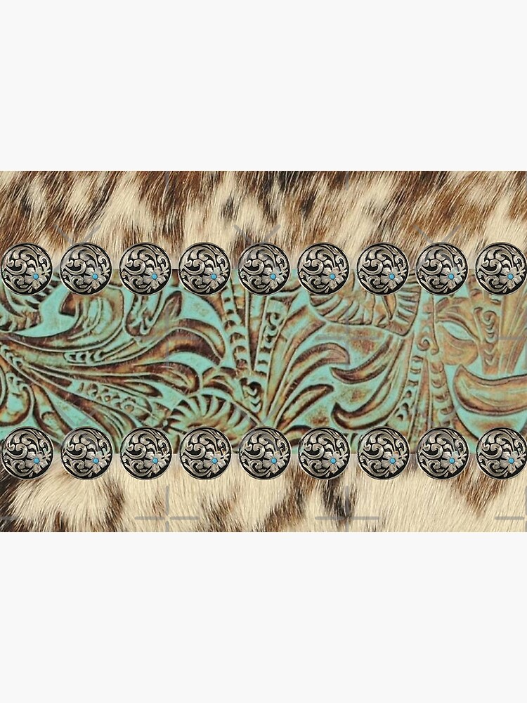 Rustic brown cowhide teal western country cowboy fashion by lfang77
