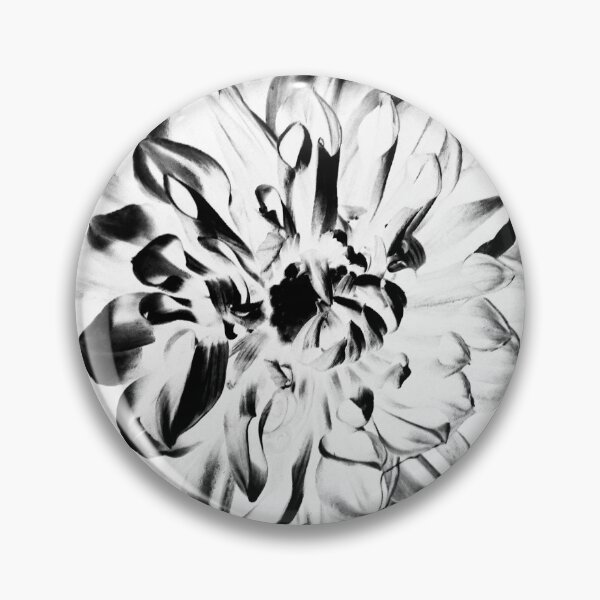 Black and White Dahlia Print Pin