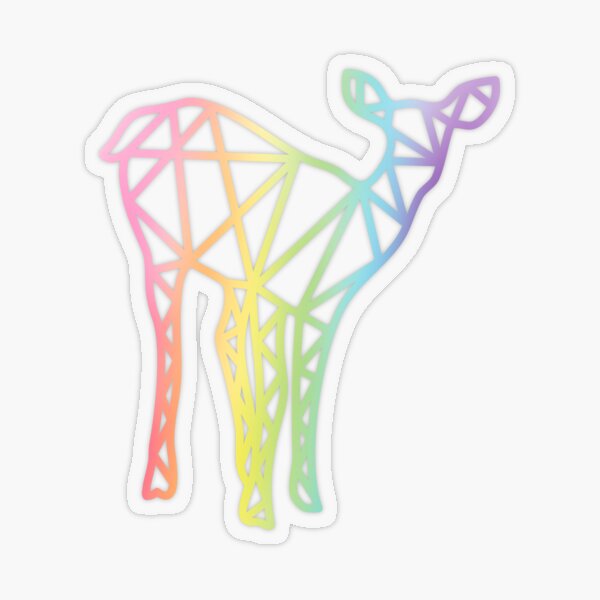 Rainbow Deer Geometric Sticker Transparent Sticker