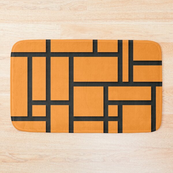 Item preview, Orange and Black Rectangular Geometric Block Art Design designed and sold by inquestyle.