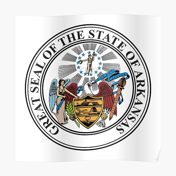 Arkansas AR Official State Seal Poster