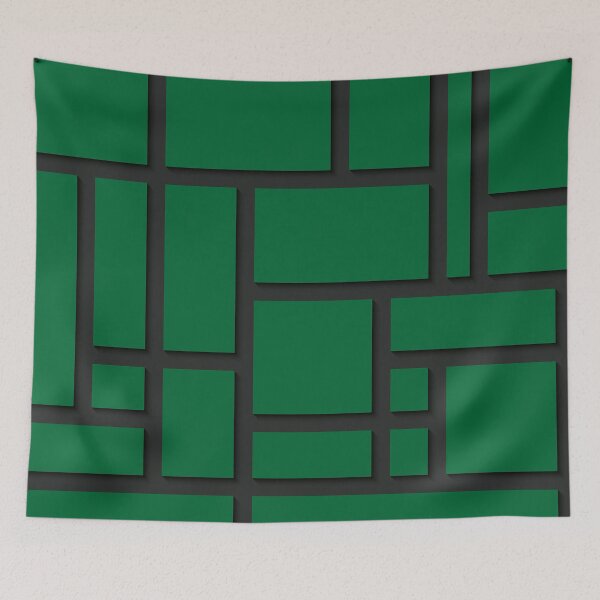 Item preview, Dark Green and Black Rectangular Geometric Block Art Design designed and sold by inquestyle.