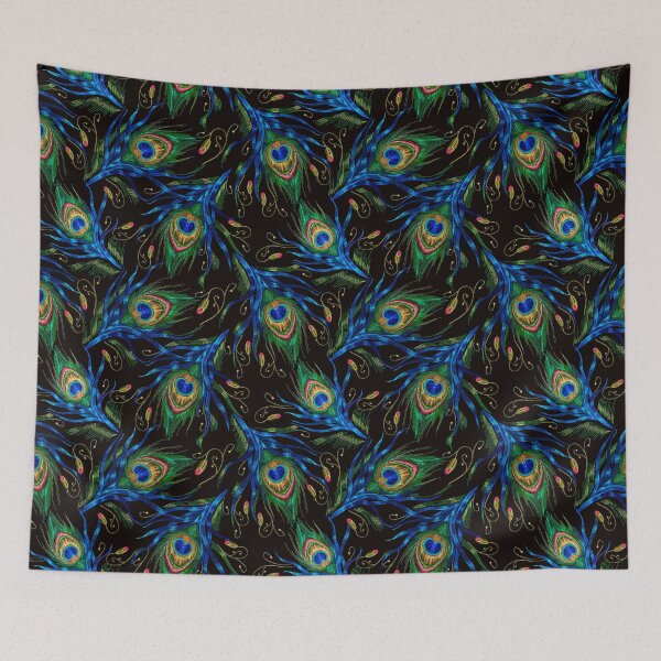 Item preview, Embroidery peacock feathers designed and sold by matrioshka.