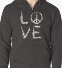 Peace and Love Zipped Hoodie