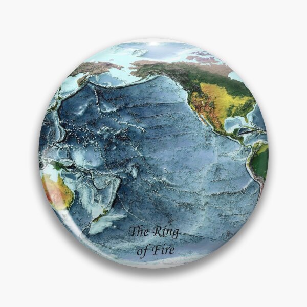 Item preview, World Map showing Land and the Pacific Ocean - The Ring of Fire designed and sold by ThinkAboutMaps.