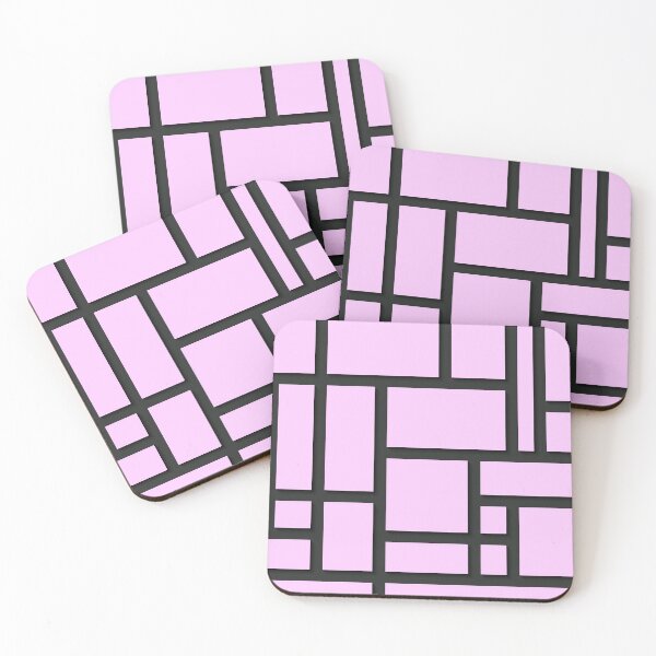 Item preview, Lavender and Black Rectangular Geometric Block Art Design designed and sold by inquestyle.