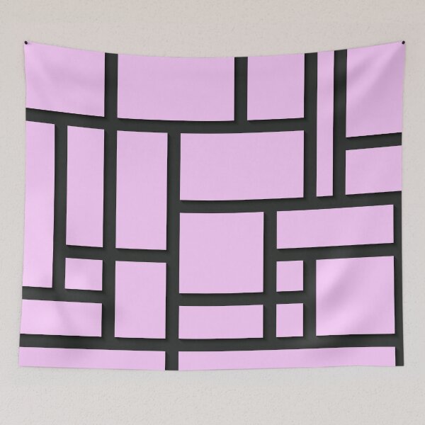 Item preview, Lavender and Black Rectangular Geometric Block Art Design designed and sold by inquestyle.