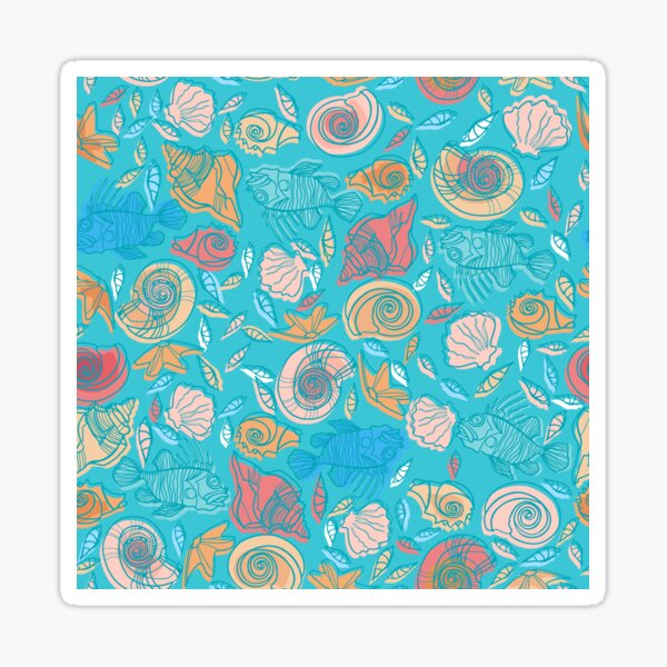 Shells and Fish Pattern Sticker