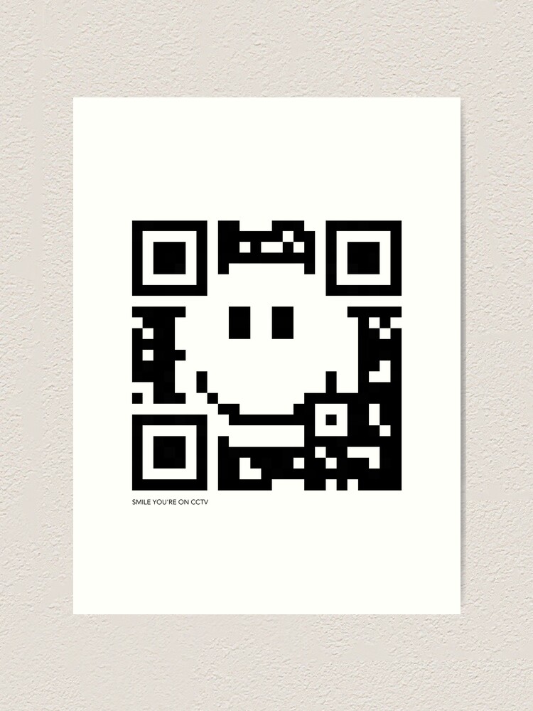 Qr Code Smiley Art Print By Wiscan Redbubble