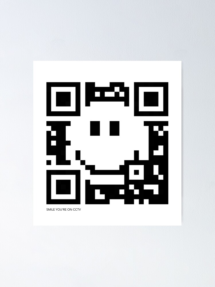 Qr Code Smiley Poster By Wiscan Redbubble