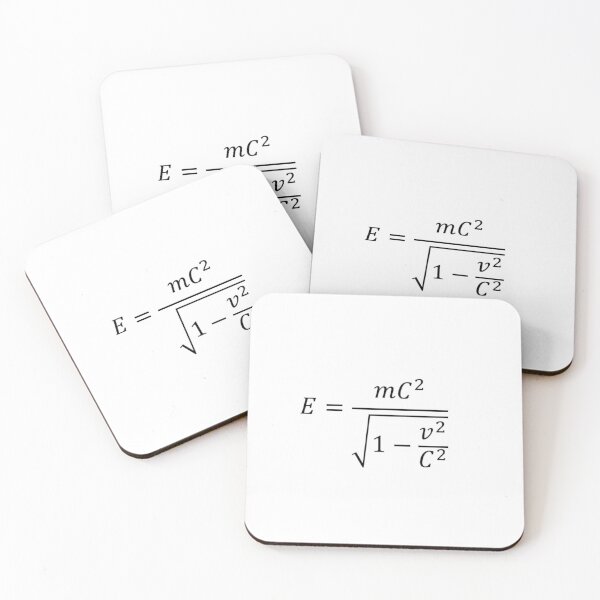 Total energy of moving mass - relativistic energy Coasters (Set of 4)