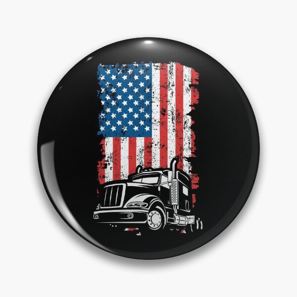 Item preview, 18-Wheeler Truck and American Flag designed and sold by EstelleStar.