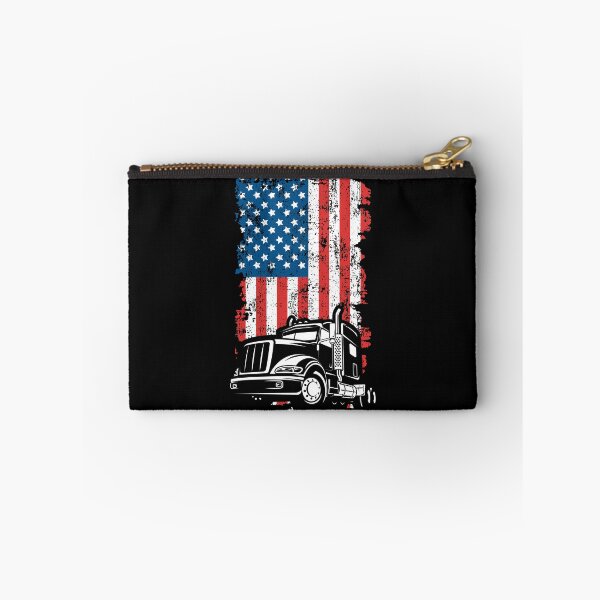 Item preview, 18-Wheeler Truck and American Flag designed and sold by EstelleStar.