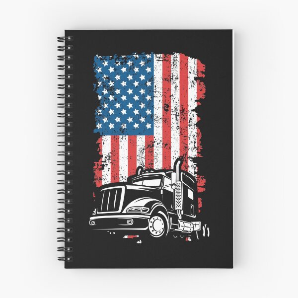 Item preview, 18-Wheeler Truck and American Flag designed and sold by EstelleStar.