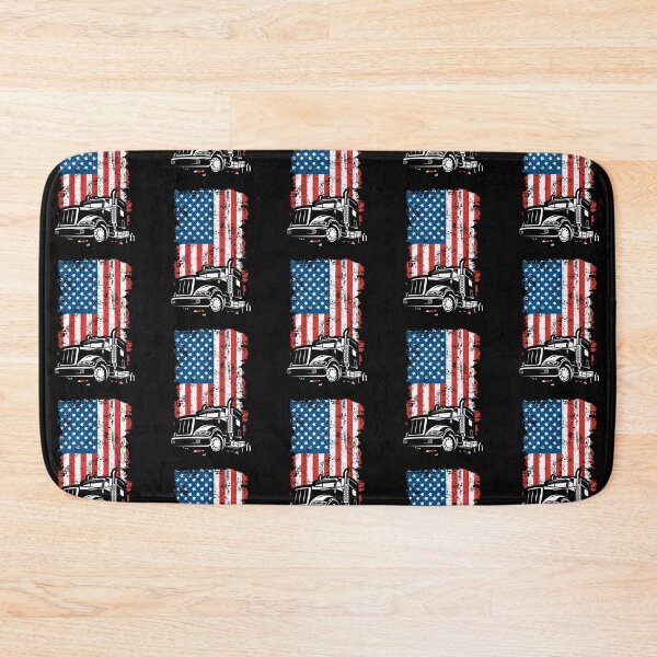 Item preview, 18-Wheeler Truck and American Flag designed and sold by EstelleStar.