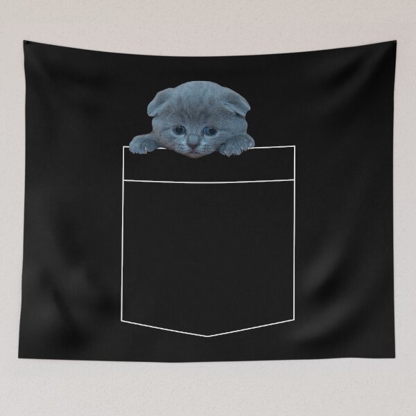 Item preview, Cat in a Pocket for Dark Background designed and sold by AmbroseAnn.