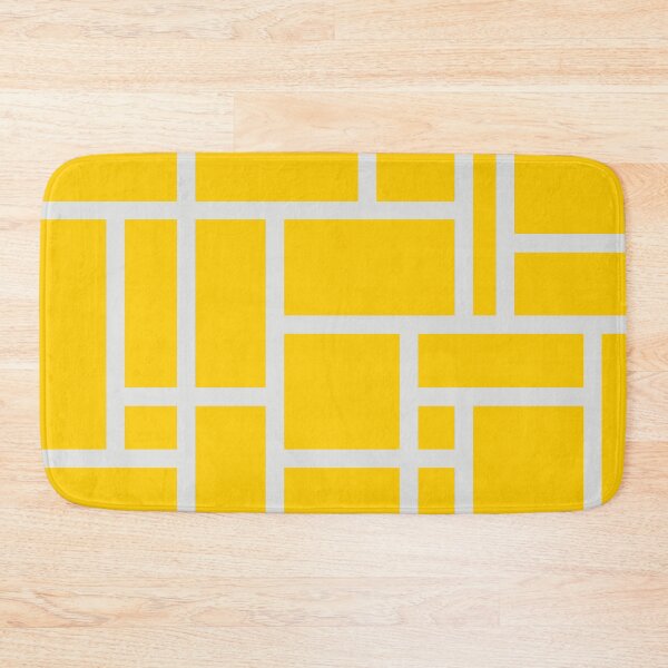Item preview, Gold Yellow and Gray Rectangular Geometric Block Art Design designed and sold by inquestyle.