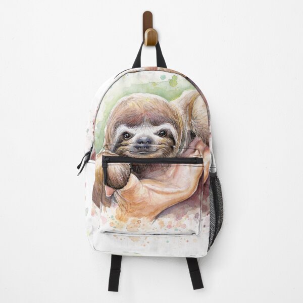 Item preview, Baby Sloth Watercolor Painting, Cute Baby Animals Print designed and sold by Olga Shvartsur.