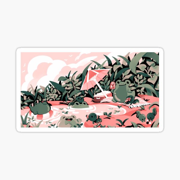 Froggie Frolic Fun Sticker