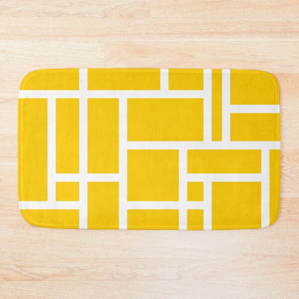 Item preview, Golden Yellow and White Rectangular Geometric Block Art Design designed and sold by inquestyle.