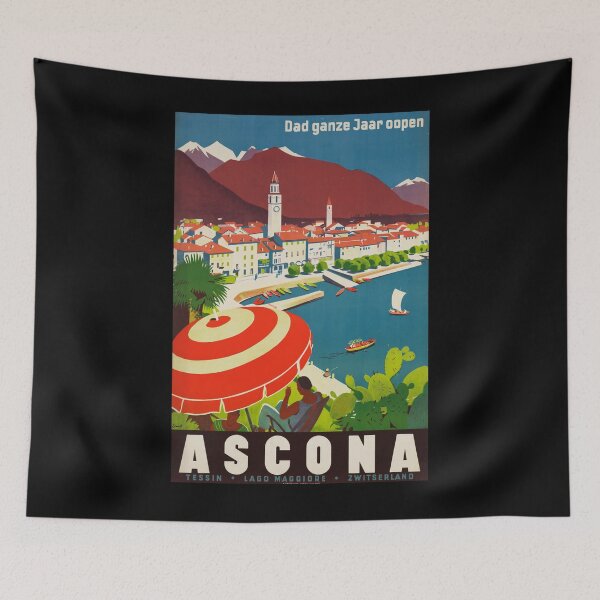 Item preview, Ascona vintage travel poster designed and sold by stickart-marek.