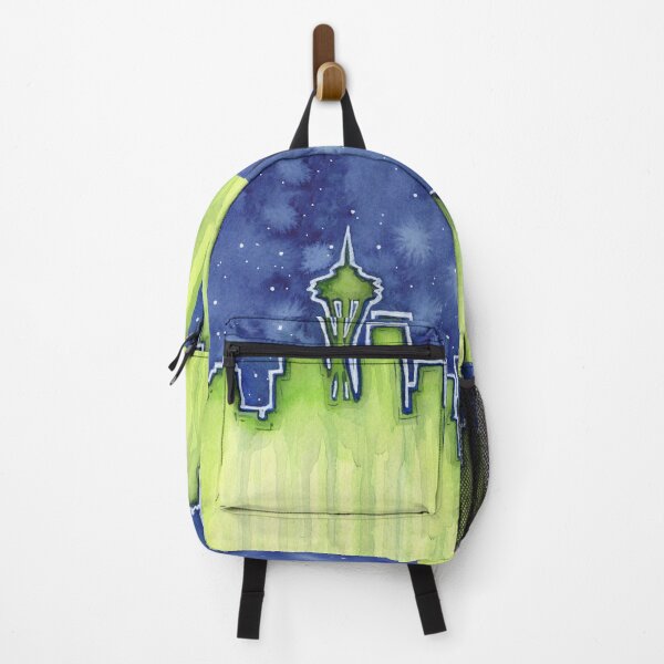 Item preview, Seattle Night Skyline Watercolor designed and sold by Olga Shvartsur.