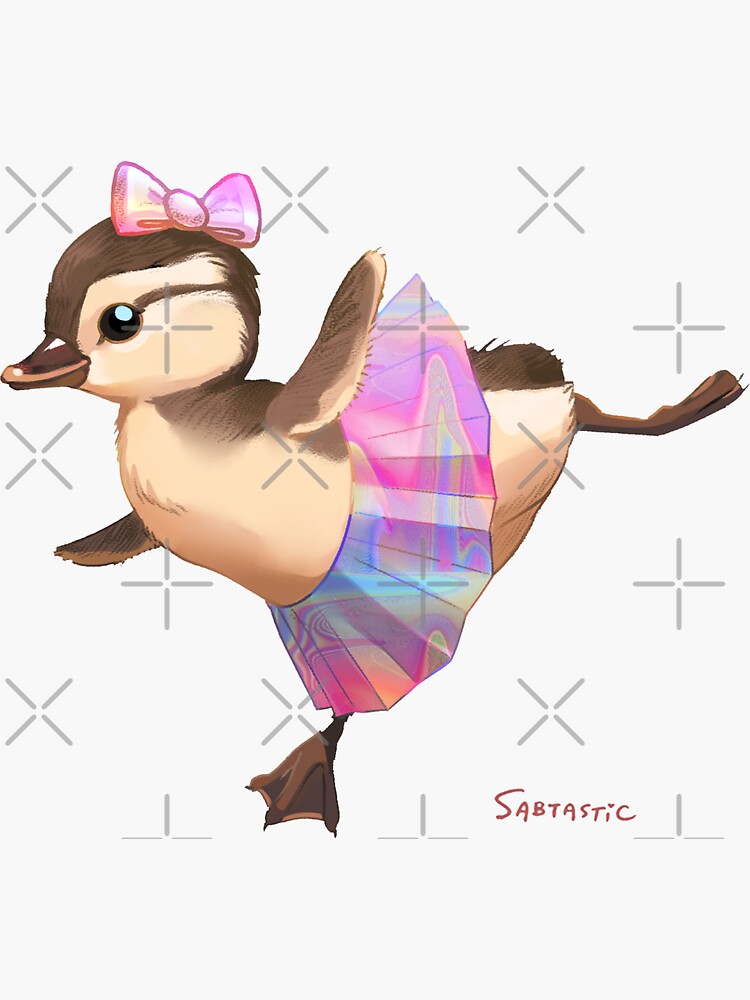 Thumbnail 3 of 3, Sticker, Ballet Dancer Duckling designed and sold by Sabtastic.